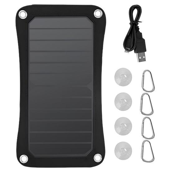 Imagem de Kit Placa Solar Portátil 6,5W com Saída USB para Viagens