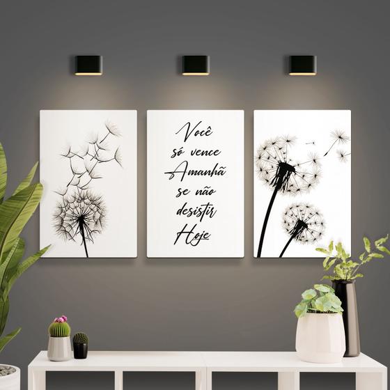 Imagem de Kit Placas Decorativas 3 Peças 19,0 X 28,5 cm - Você Só Vence Amanhã Se não Desistir Hoje