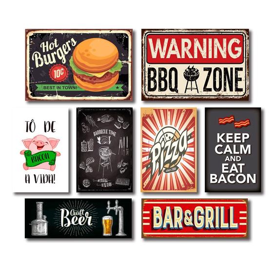 Kit Placas Decorativas Cozinha Churrasco Mdf- 8 Placas Menor preço em Kit Placas Decorativas Cozinha Churrasco Mdf- 8 Placas