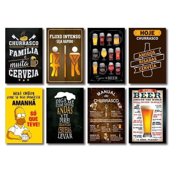 Kit Placas Decorativas Top Cervejas e Frases Mdf - 8 Placas Menor preço em Kit Placas Decorativas Top Cervejas e Frases Mdf - 8 Placas