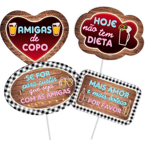 Imagem de Kit Placas Divertidas - Boteco Delas - 4 unidades - Festcolor - Rizzo