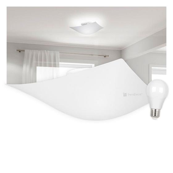 Imagem de Kit Plafon Luminária de Teto Taschibra Solari Quadrado 1x E27 com Lâmpada