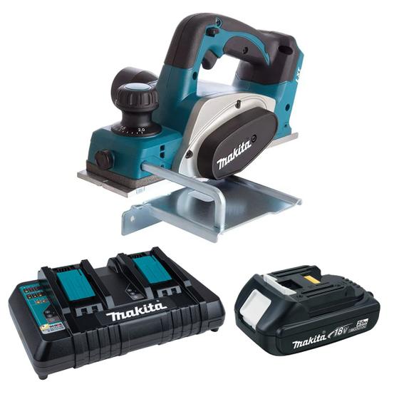 Imagem de Kit Plaina Bateria Dkp180 18v + Bateria + Carregador 220v - Makita