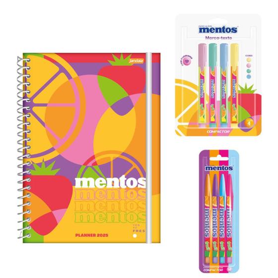 Imagem de Kit Planner Mentos + Marca Texto Pastel  + Canetas Jet Lux