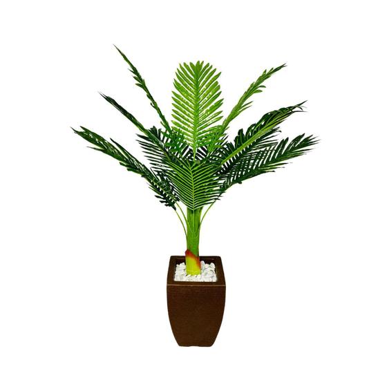 Kit Planta Artificial Palmeira Com Vaso e Pedras Decorativas - Minha Casa +  - Flor e Planta Artificial - Magazine Luiza