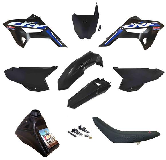 Imagem de Kit Plástico Adaptável Biker R1de Crf 230 P/ Xr 200 250 Bros