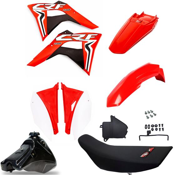 Imagem de Kit Plástico Elite Premium Adaptação + BANCO + TANQUE CRF230 DT XR200 BROS NXR XTZ XL XLX AGRALE FALCO SAHARA LANDER