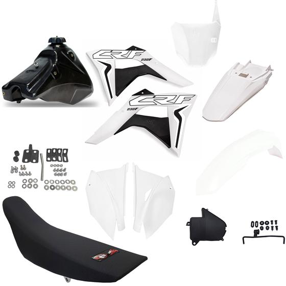 Imagem de Kit Plástico Elite Premium Adaptação + BANCO + TANQUE +  FERRAGENS ADAPTAÇÃO CRF230 BROS LANDER XTZ XR200 XR250 TORNADO