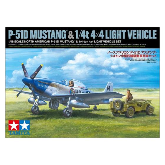 Imagem de Kit Plástico EUA Na P-51D Mustan e 1/4 4X4 Veículo Leve Tamiya 25205