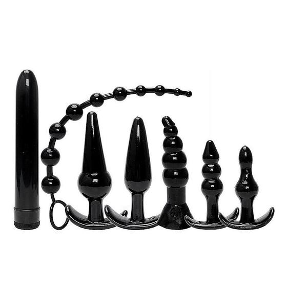 Imagem de Kit Plug Anal 7 a 4 Peças P M G Pequeno e Grande Plug Ventosa Escalonado Estimulante Anal Sexo Anal Iniciante ao Avançado