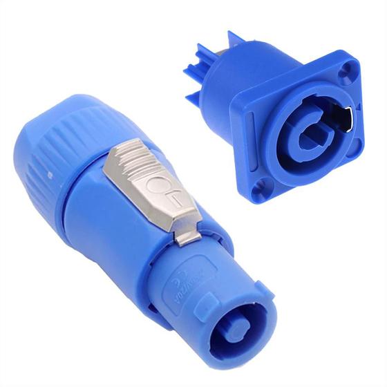 Imagem de Kit Plug Conector Speakon Powercon Macho E Femea 3 Polos