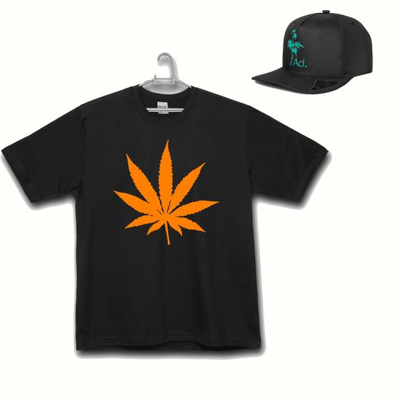 Imagem de Kit Plus Size Camiseta com Boné Erva Planta 420 - 2 Peças