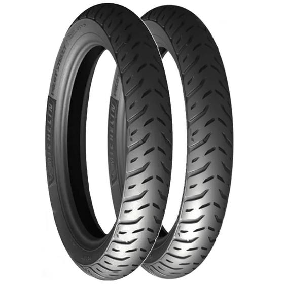 Imagem de Kit Pneu 60 100 17 + 80 100 14 Michelin Pilot Street 2