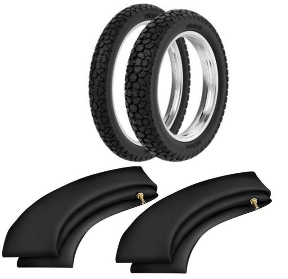 Imagem de Kit Pneu Cg Ybr 90/90-18 + 275-18 Wh21 Traseiro Rinaldi + Camaras