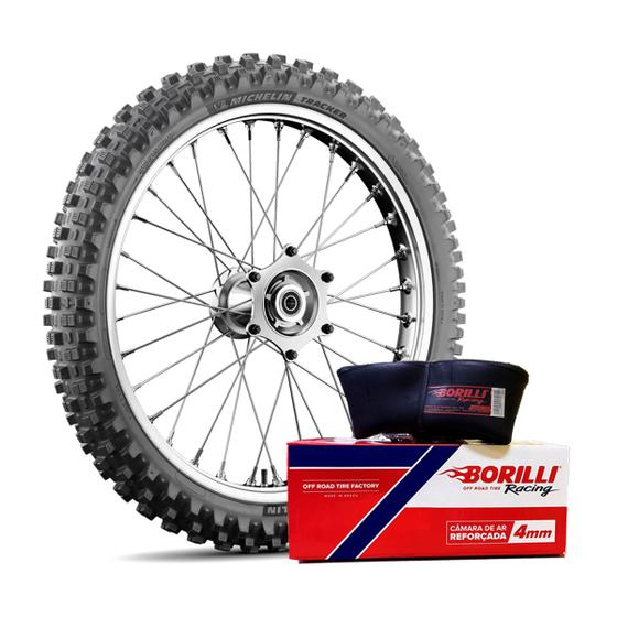 Imagem de Kit Pneu Michelin 100/90-19 57R Tracker + Câmara Borilli 4mm