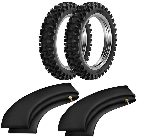 Kit Pneu Moto Cross Trilha 110/100-18 + 80/100-21 Rw33 Rinaldi Menor preço em Kit Pneu Moto Cross Trilha 110/100-18 + 80/100-21 Rw33 Rinaldi