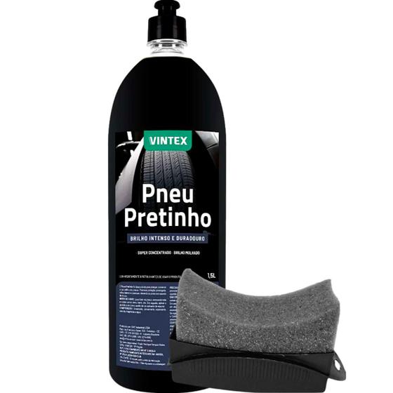 Imagem de Kit Pneu Pretinho Brilho Molhado Proteção Vonixx + Aplicador de Pretinho Para Pneus