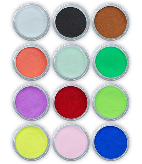 Imagem de Kit Pó Acrílico Colorido para Decoração de Unhas de Gel Porcelana Acrigel, Com 12 Cores