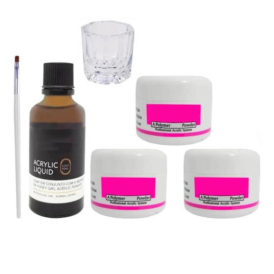 Imagem de Kit Pó Acrilico E Liquido Monomer Para Unhas Manicure