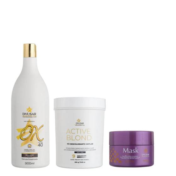 Imagem de Kit Pó Descolorante Active Blond + OX 40 + Matizadora 300g