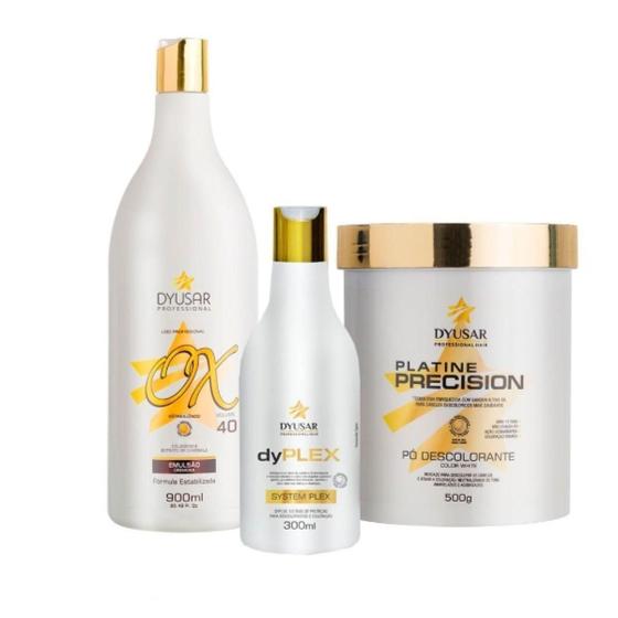 Imagem de Kit Pó Platine Precision White + Ox 40 Vol + Dy Plex Dyusar