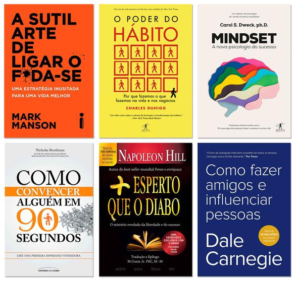 Imagem de Kit Poder do Hábito + Mindset + Como Fazer Amigos + Mais Esperto que o Diabo + Como Convencer Alguém - Intrínseca