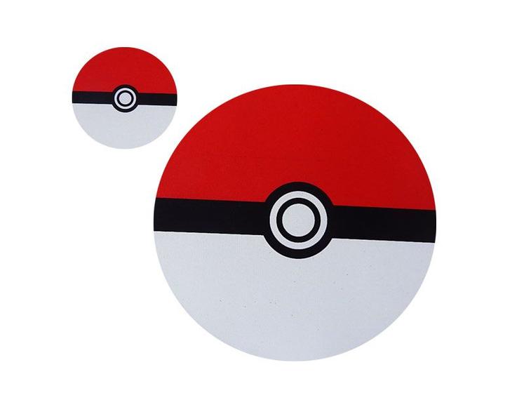 Imagem de Kit Pokebola Mouse pad Redondo + porta copos