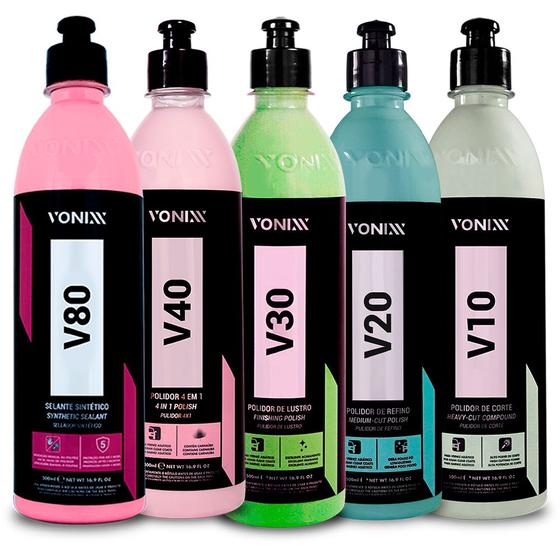 Imagem de Kit Polimento Profissional V10 V20 + V30 + V40 + V80 Vonixx