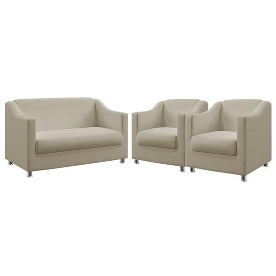 Kit Poltrona Namoradeira e 2 Poltronas Tilla Couro Bege Aradecor é boa?