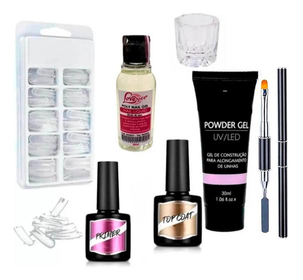 Kit Polygel Com Monomer Molde F1 Primer E Top Coat Ktpg02 Casa da