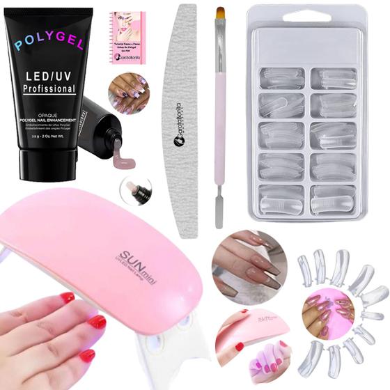 Imagem de Kit Polygel Poligel Alongamento Gel Molde F1 Reutilizável