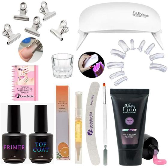 Kit Polygel Poligel Lirió Hidratante Primer Top Coat Garota