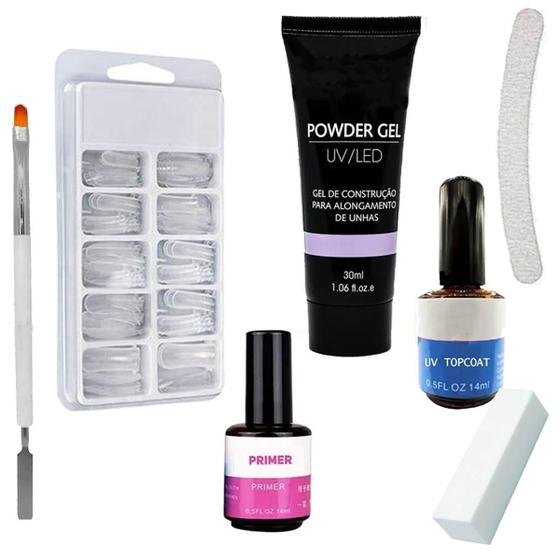 Kit Polygel Primer Top Coat Pincel Duplo Lixas Ktpg05 Casa_da