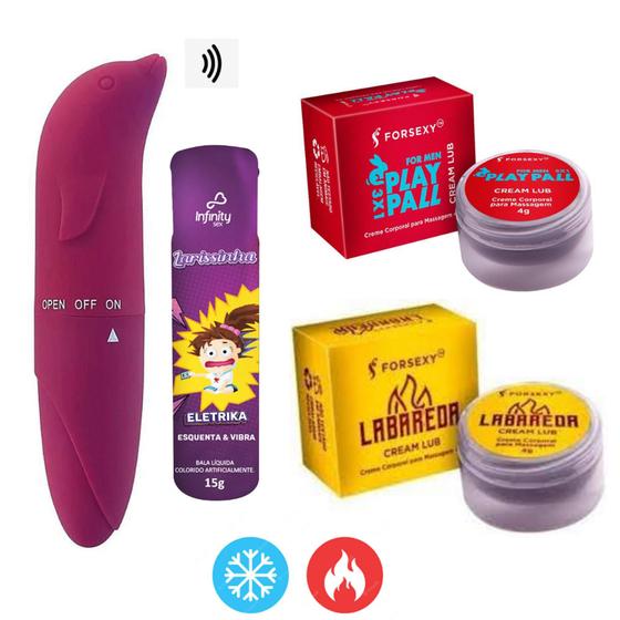 Imagem de Kit Pomadas Sex Shop 4 Itens Lubrificante Sexyshop