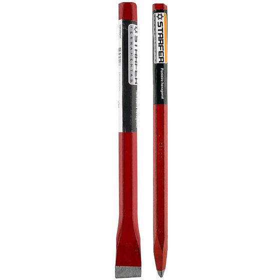 Kit Ponteiro e Talhadeira Hexagonal Aço 25cm Starfer - Ponteiro Manual ...