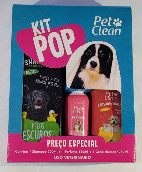 Imagem de Kit Pop Shampoo Pelo Escuro + Condicionador + Perfume Pet