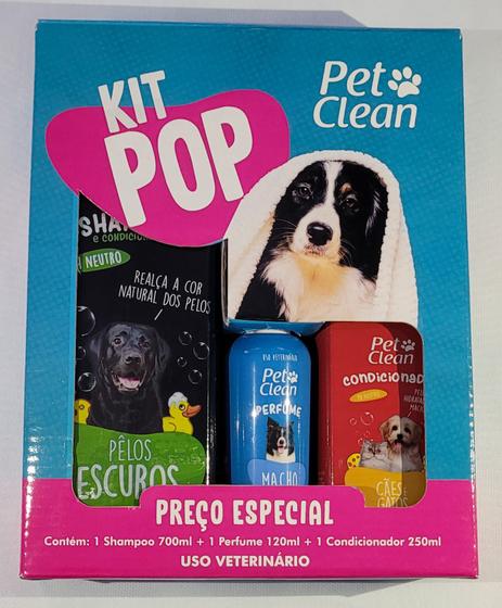 Imagem de Kit Pop Shampoo Pelo Escuro + Condicionador + Perfume Pet