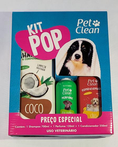 Imagem de Kit Pop Shampoo PetClean Coco + Condicionador + Perfume Pet