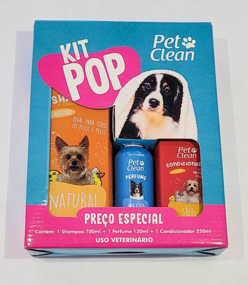 Imagem de Kit Pop Shampoo PetClean Natural + Condicionador + Perfume Pet