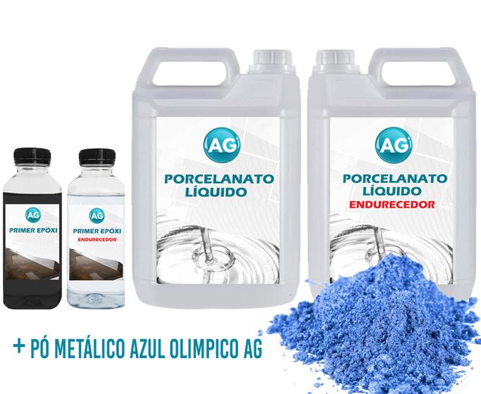 Imagem de Kit Porcelanato Líquido Metálico Azul Olimpico AG por M²