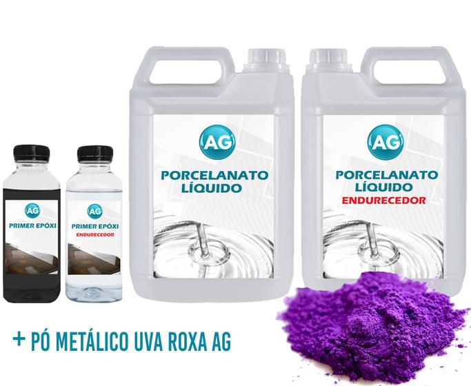 Imagem de Kit Porcelanato Líquido Metálico Uva Roxa AG por M²