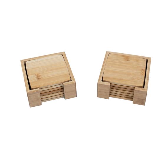 Imagem de Kit Porta Copos de Bambu Quadrado 12 Peças - Oikos