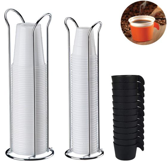 Imagem de Kit Porta Copos Descartável De Mesa Café Chá Água 50/80/200ml Suporte Organizador - Future