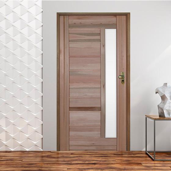 Imagem de Kit Porta de Madeira BBB 210x72cm Batente 11cm Fechadura Stilo Rodam