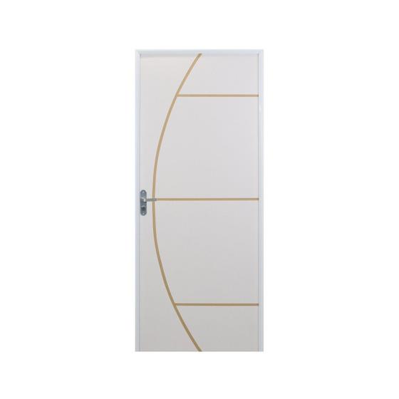 Imagem de Kit Porta de Madeira Decorada 212x65cm com Batente de Aluminio 3,6cm Gáucha MGM