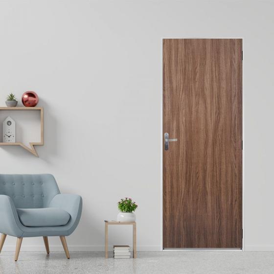 Imagem de Kit Porta de Madeira Lisa 215x95cm com Batente de Aço 06cm Açomad MGM