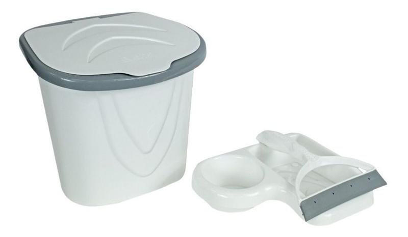 Imagem de Kit Porta Detergente Lixeira 3 Litros Rodinho Pia Plástico Indispensável Cozinha Limpeza