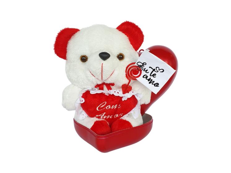 Imagem de KIT porta joias com urso de pelúcia namorados, amor, presente.