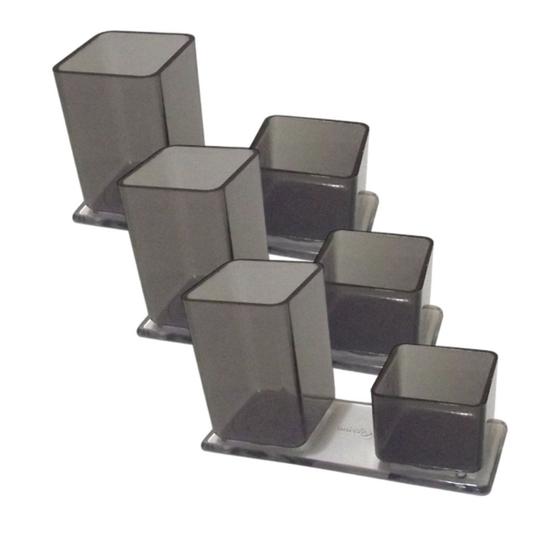 Imagem de Kit Porta Lápis e Clips Duplo C/3 Unidades - Acrinil