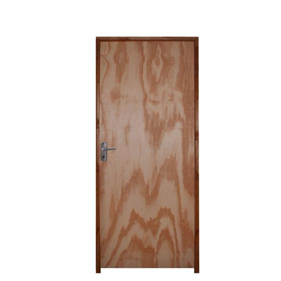 Imagem de Kit Porta Lisa Mescla 80 x 210 Batente Ecológico 11 cm Fechadura Comum Lado Esquerdo - Hale